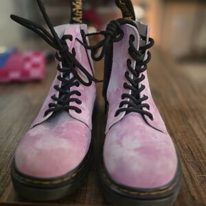 Dr. Martens Pink Lace-Up Kids Boots